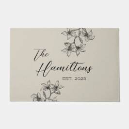 Tapete Beige Farmhouse Floral Personalizado