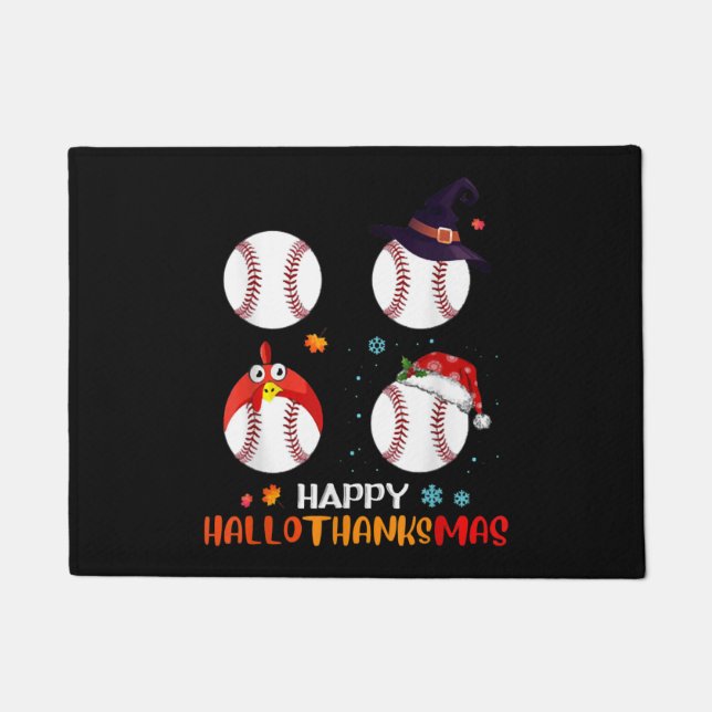Tapete Beisebol Halloween E Feliz Natal (Frente)