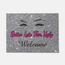 Bela-vinda Salon Silver Door Mat Rosa