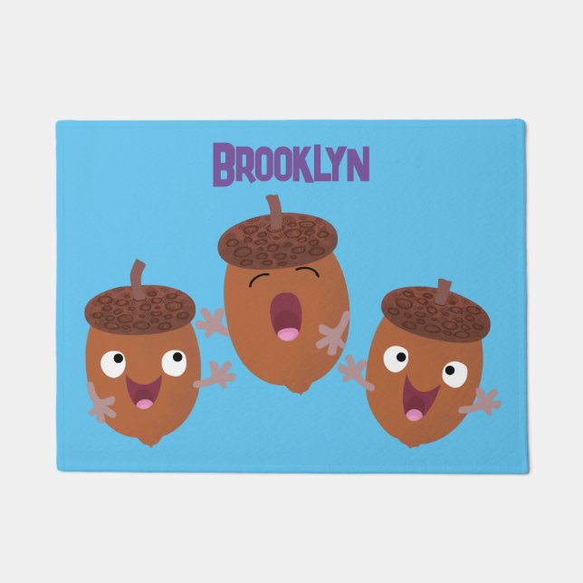 Tapete Belas bolotas felizes cantando cartoon para crianç (Frente)