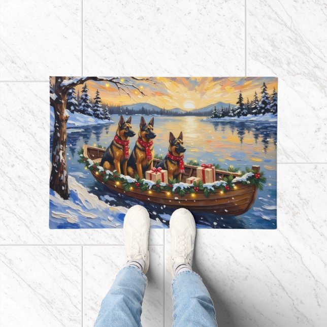 Tapete Belgian Shepherd Tervuren Christmas Boat Holiday (Interior)