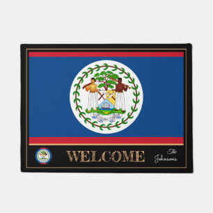 Tapete Belize & Belize Flag house mats /sport Bem-vindos