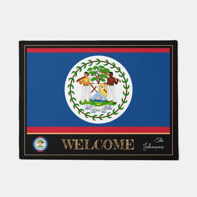 Tapete Belize & Belize Flag house mats /sport Bem-vindos (Frente)