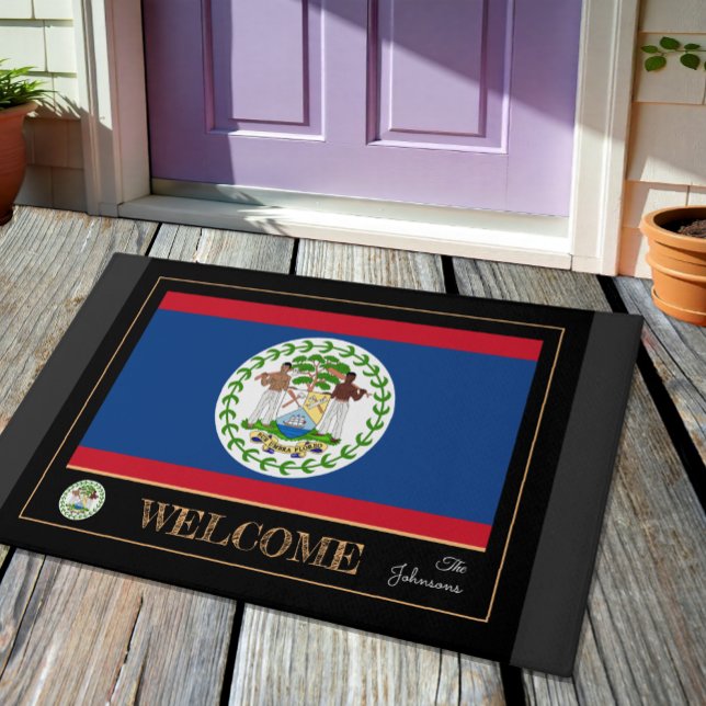 Tapete Belize House Mat, esportes Belizian Flag / Bem-vin (Criador carregado)