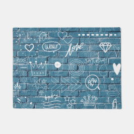 Tapete Belo Grafite na Caligrafia Verde da Parede