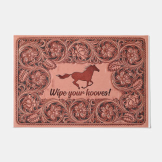 Tapete Belo Portão Rosa, Limpe Seus Cascos