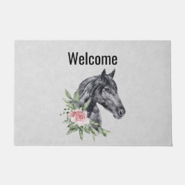 Tapete Belo Retrato de Cabeça de Cavalo Aquarela