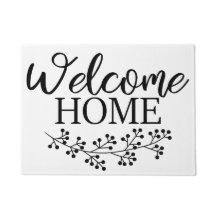 Bem-vinda à casa de banho saudando a porta da vara