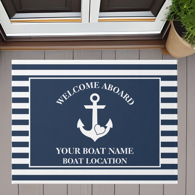 Tapete Bem-vindo a bordo do navio náutico Almirante do Co (Criador carregado)