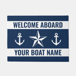 Tapete Bem-vindo a bordo do nome de barco personalizado í