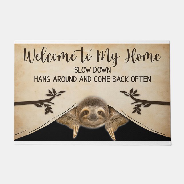 Tapete Bem-Vindo À Minha Casa Devagar, Passe Por Aí E Ven (Frente)