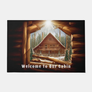 Tapete "Bem-vindo à nossa cabine" Login Home na Floresta
