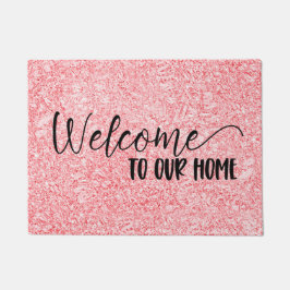 Tapete Bem-Vindo À Nossa Casa | Rosa Rosa