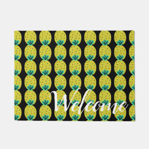 Tapete Bem-vindo Abacaxis Personalizados Doodles