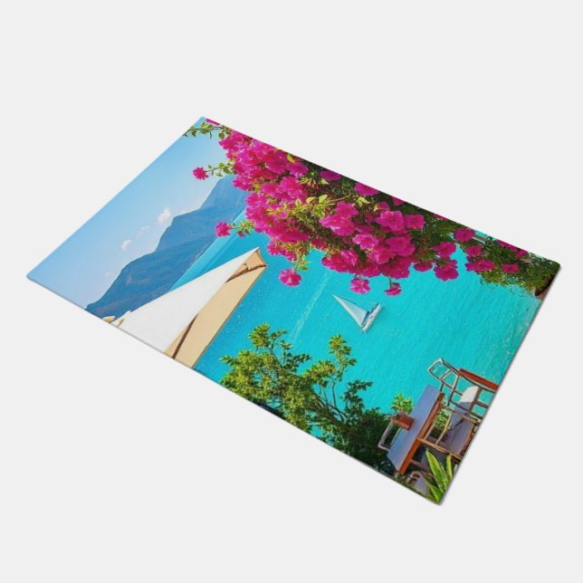 Tapete "Bem-vindo ao Estilo - Café Romance na Sua Porta! (Inclinado)