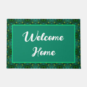 Tapete Bem-vindo ao Home Emerald Green Pattern