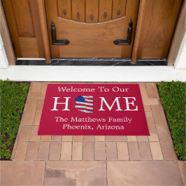 Tapete Bem-vindo ao Home USA Flag AZ Map Doormat