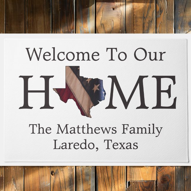 Tapete Bem-vindo ao Home USA Flag Texas Map Doormat (Welcome Home USA Flag Texas Map Doormat
)