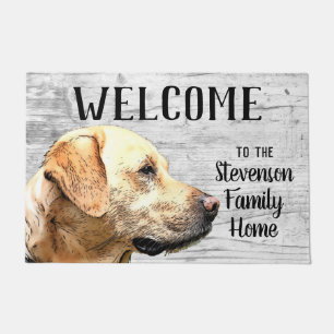 Tapete Bem-vindo ao Lab Family Name Home Dog Labrador