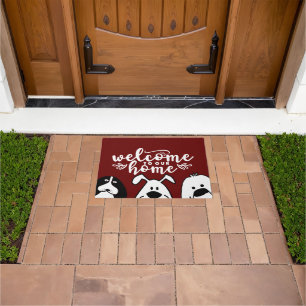 Tapete Bem-vindo ao nosso Design de Cachorro Gelado Domés