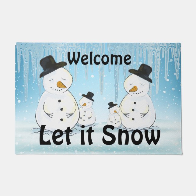 Tapete Bem-vindo, deixe-o nevar (Frente)