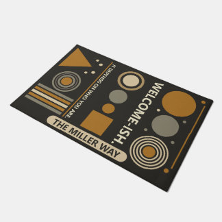 Tapete Bem-vindo - design geométrico com torção humorísti