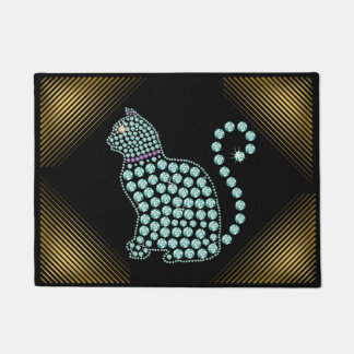 Tapete Bem-vindo, Mat Jeweled Rhinestone Cat
