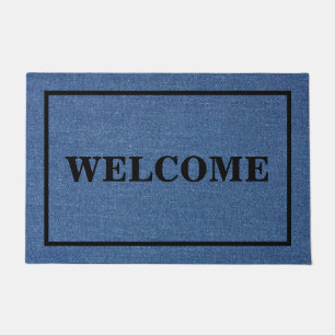 Tapete BEM-VINDO PERSONALIZÁVEL jeans originais azuis têx