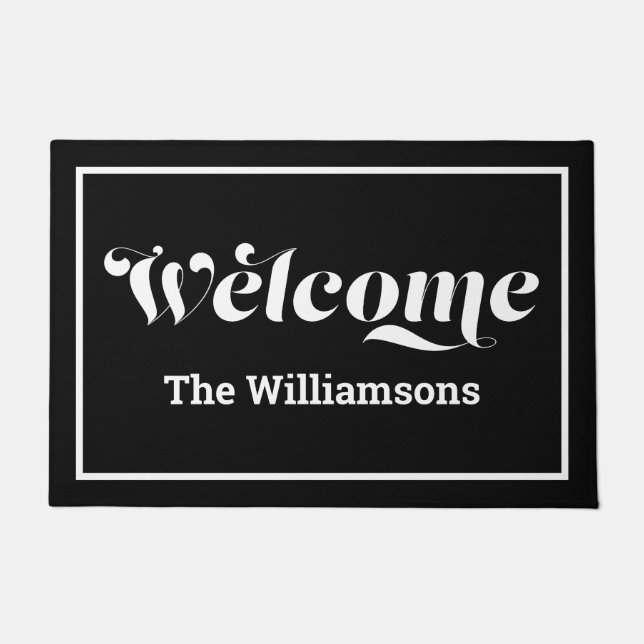 Tapete Bem-vindo Rótulo de Nome de Família Personalizado  (Frente)