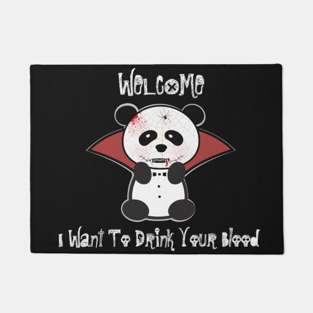 Tapete Bem-vindo Vampiro Mat Panda Bear (Frente)