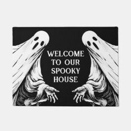 Tapete bem-vindos à nossa casa assustadora Halloween