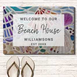 Tapete Bem-vindos à nossa casa de praia.