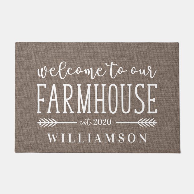 Tapete Bem-vindos à nossa rusticidade de fazendeiros pers (Frente)