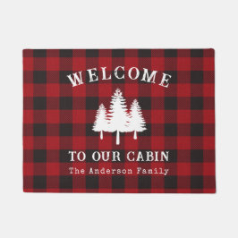 Tapete Bem-vindos à nossa Xadrez de Búfalos Vermelhos das