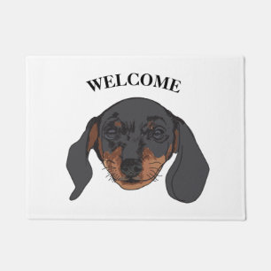 Tapete Bem-vindos, dachshund, arte personalizada