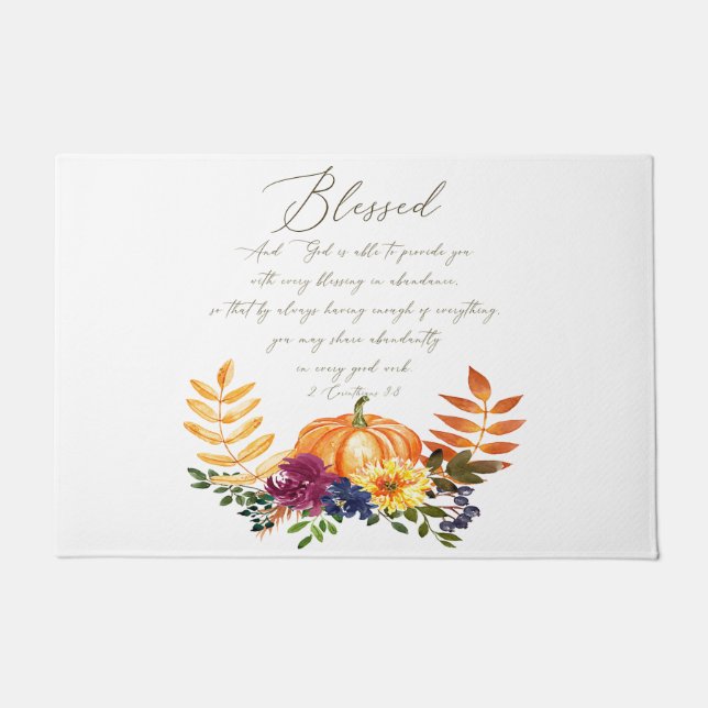 Tapete Bênçãos em abundância de abóboras e mães (Frente)