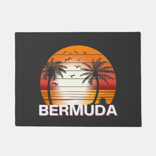 Tapete Bermudas Vintage Palm Trees Summer Beach (Frente)