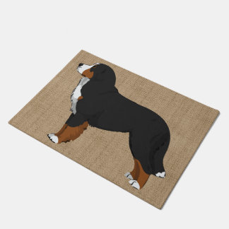 Tapete Bernese Mountain Dog Tan Burlap