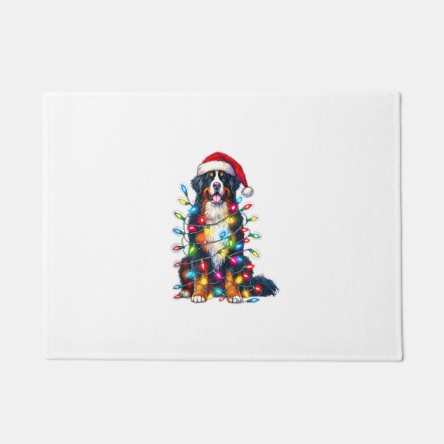 Tapete Bernese Mountain Dog x Luzes de Natal (Frente)