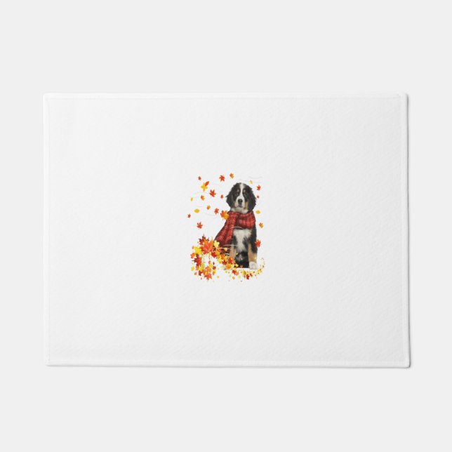 Tapete Bernese Mountain Fall Red Scarf Autumn Leaf Gift D (Frente)