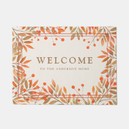 Tapete Berries vermelhos ruivos e quedas deixam uma camad