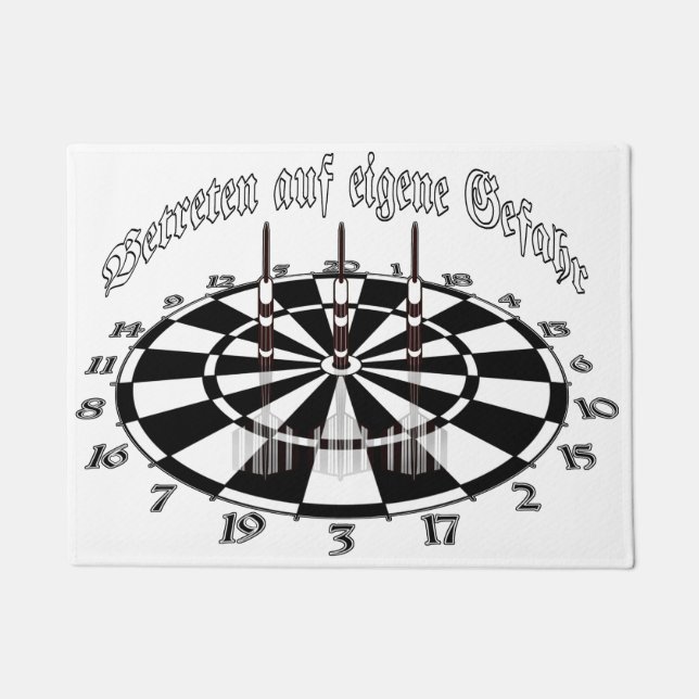 Tapete Betreten auf eigene Gefahr Dartscheibe und Pfeile (Frente)