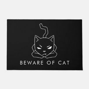 Tapete Beware do gatinho preto engraçado do gato