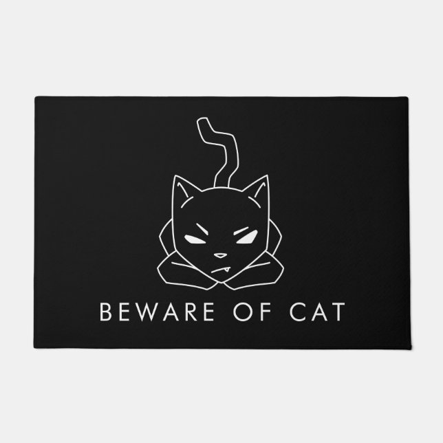 Tapete Beware do gatinho preto engraçado do gato | (Frente)