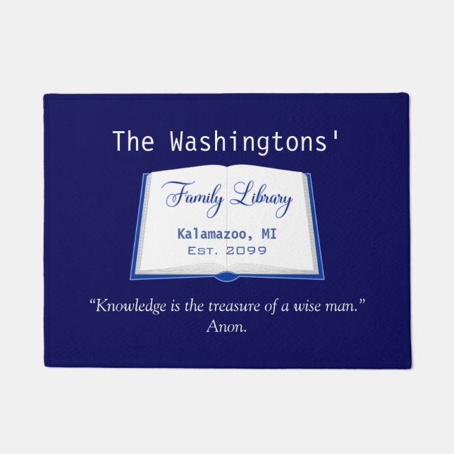 Tapete Biblioteca Familiar com Desenho de Livro e Corresp (Frente)