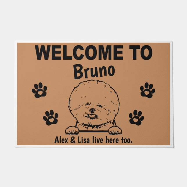 Tapete Bichon Frise Personalized Door Mat Doormat  (Frente)