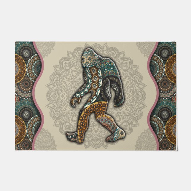 Tapete Bigfoot Sasquatch DoorMat, Funny Bigfoot (Frente)