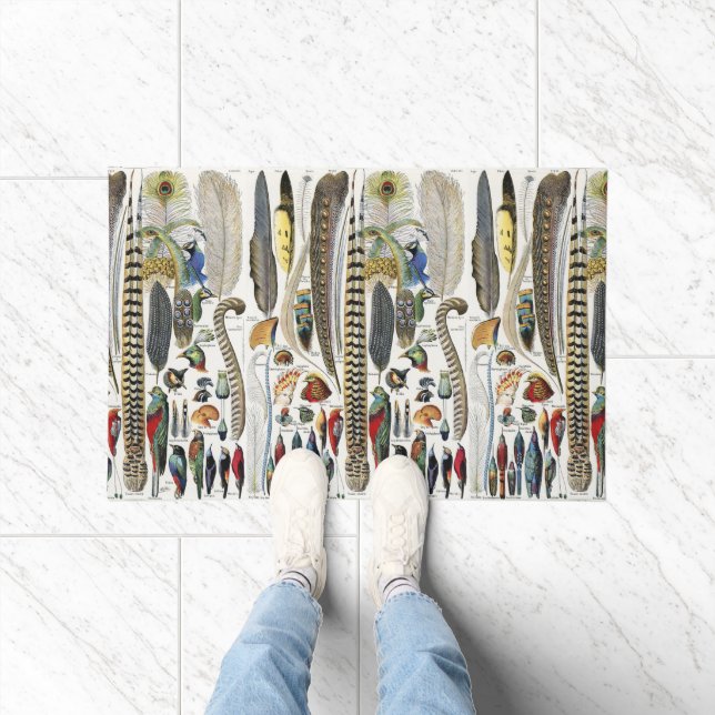 Tapete Bird Feather Wildlife Antique Feathers Art Nouveau (Interior)