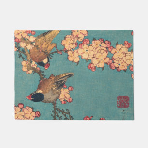Tapete Birds Flowers Hokusai Art Japonês