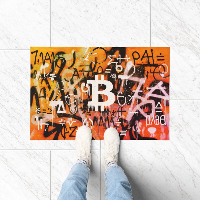 Tapete "Bitcoin Graffiti" (Estilo #3) Arte de Rua (Interior)